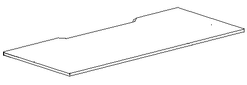 WHITE Melamine Desk Tops - With Scallop (Cable Access)